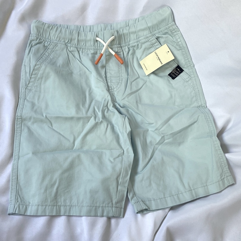 Lucky Brand boys elastic drawstring waist blue shorts NWT